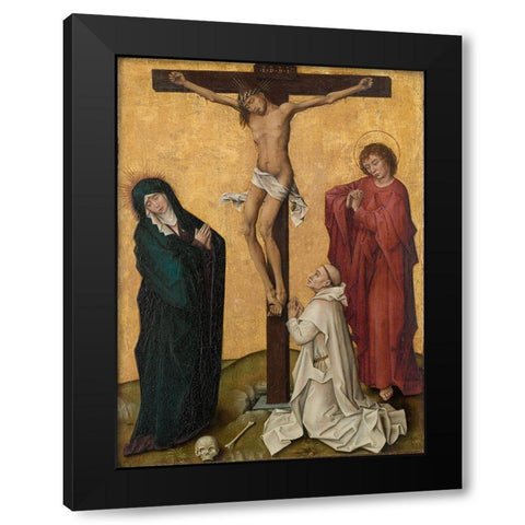 The Crucifixion with a Carthusian Monk Black Modern Wood Framed Art Print by van der Weyden, Roger