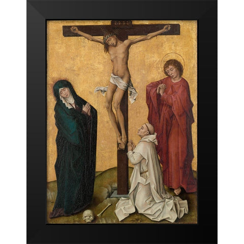The Crucifixion with a Carthusian Monk Black Modern Wood Framed Art Print by van der Weyden, Roger