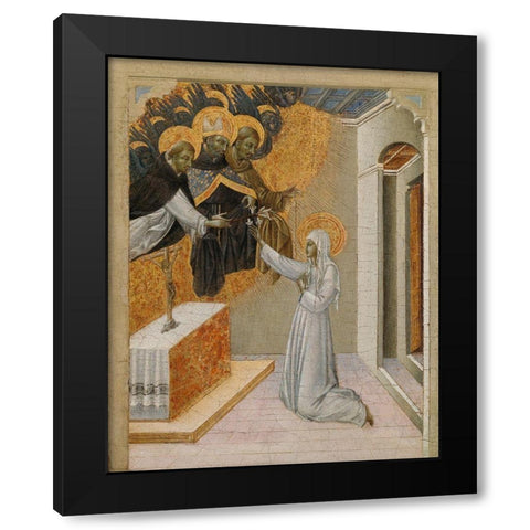 St. Catherine of Siena Invested with the Dominican Habit Black Modern Wood Framed Art Print by Paolo, Giovanni di