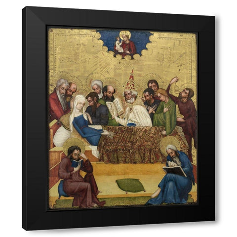 Death of the Virgin Black Modern Wood Framed Art Print with Double Matting by Heiligenkreuz, Master of