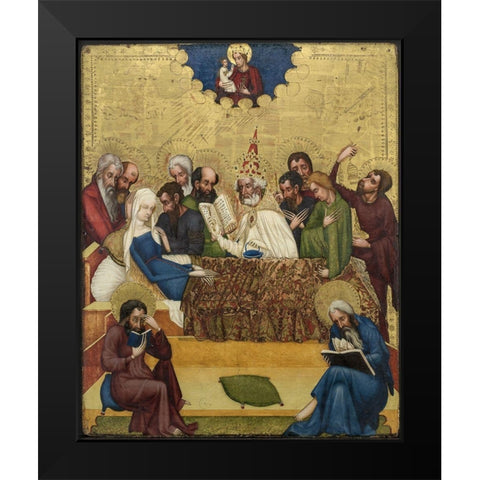 Death of the Virgin Black Modern Wood Framed Art Print by Heiligenkreuz, Master of