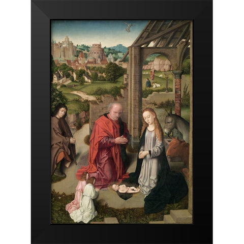 The Nativity Black Modern Wood Framed Art Print by David, Gerard