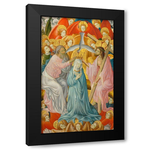 The Coronation of the Virgin with the Trinity Black Modern Wood Framed Art Print with Double Matting by de Mora, Rubielos