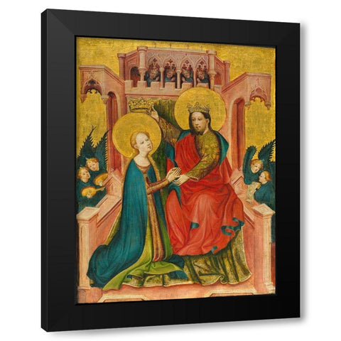 Coronation of the Virgin Black Modern Wood Framed Art Print by Frondenb Altarpiece