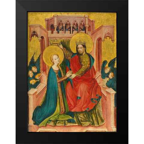 Coronation of the Virgin Black Modern Wood Framed Art Print by Frondenb Altarpiece