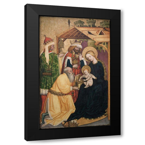 Adoration of the Magi Black Modern Wood Framed Art Print with Double Matting by Laib, Konrad