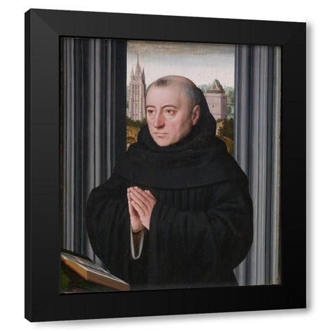 Portrait of a Monk Black Modern Wood Framed Art Print by David, circle ofÂ Gerard