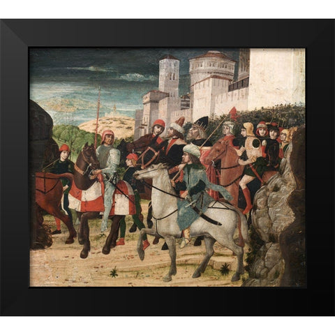 Procession of the Magi Black Modern Wood Framed Art Print by Parentino, Bernardo