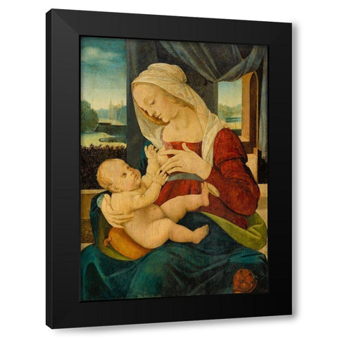 Virgin and Child Black Modern Wood Framed Art Print by di Credi, Lorenzo Follwer Of