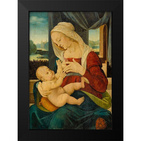 Virgin and Child Black Modern Wood Framed Art Print by di Credi, Lorenzo Follwer Of