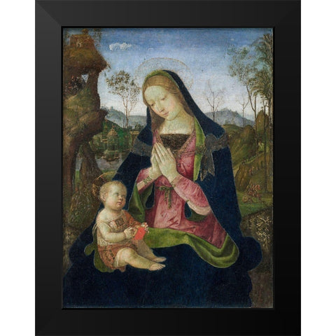 Virgin and Child Black Modern Wood Framed Art Print by Pintoricchio