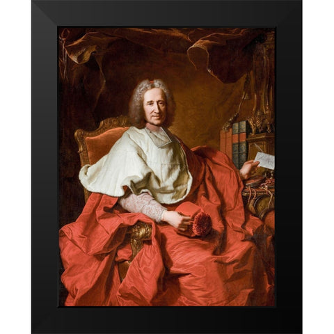 Portrait of Cardinal Guillaume Dubois Black Modern Wood Framed Art Print by Rigaud, Hyacinthe