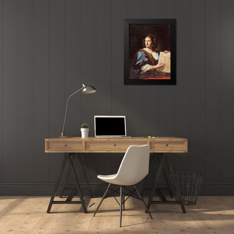 Portrait of Francesca Gommi Maratti Black Modern Wood Framed Art Print by Maratti, Carlo