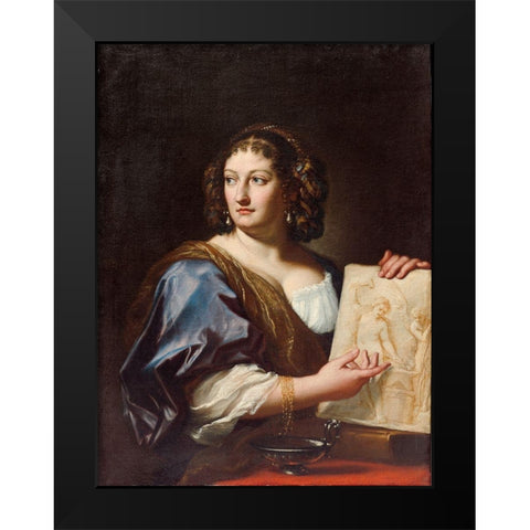 Portrait of Francesca Gommi Maratti Black Modern Wood Framed Art Print by Maratti, Carlo