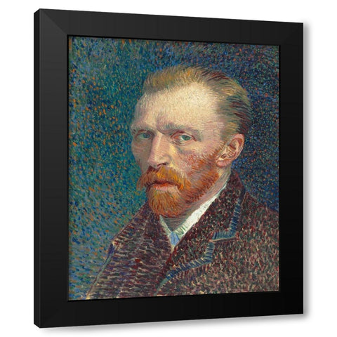 Self-Portrait 1887 Black Modern Wood Framed Art Print with Double Matting by Van Gogh, Vincent