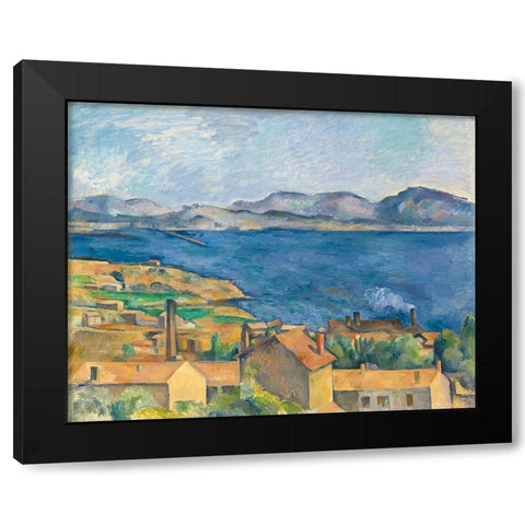 The Bay of Marseille, Seen from Lâ€™Estaque 1885 Black Modern Wood Framed Art Print by Cezanne, Paul
