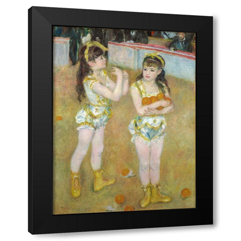 Acrobats at the Cirque Fernando (Francisca and Angelina Wartenberg) 1879 Black Modern Wood Framed Art Print with Double Matting by Renoir, Pierre-Auguste