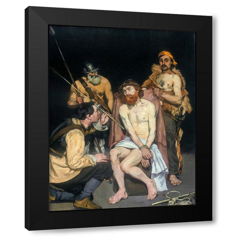 Jesus Mocked by the Soldiers 1865 Black Modern Wood Framed Art Print by Manet, Edouard