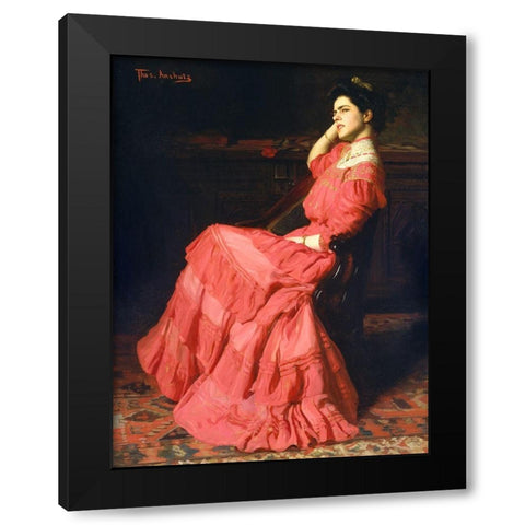 A Rose 1907 Black Modern Wood Framed Art Print with Double Matting by AnshutzÂ , Thomas