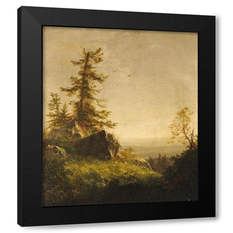 Morning on the Mountain 1856 Black Modern Wood Framed Art Print with Double Matting by Hubbard, Richard William