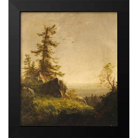 Morning on the Mountain 1856 Black Modern Wood Framed Art Print by Hubbard, Richard William