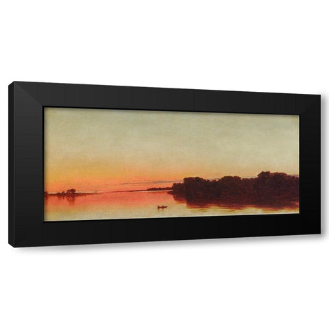 Twilight on the Sound, Darien, Connecticut 1872 Black Modern Wood Framed Art Print with Double Matting by Kensett, John Frederick