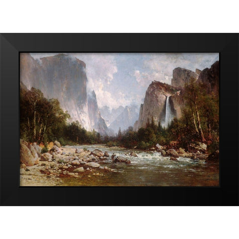 View of Yosemite Valley 1885 Black Modern Wood Framed Art Print by Hill, Thomas