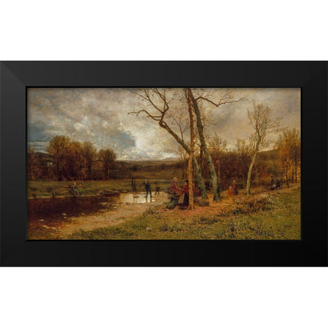 Saturday Afternoon 1875 Black Modern Wood Framed Art Print by McEntee, Jervis