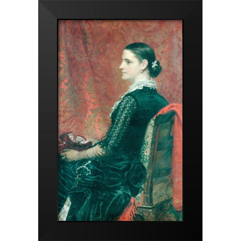 Mrs. Thomas Hicks 1884 Black Modern Wood Framed Art Print by Hicks, Thomas