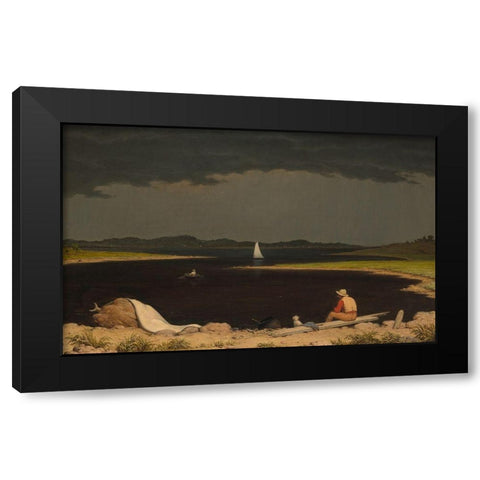 Approaching Thunder Storm 1859 Black Modern Wood Framed Art Print by Heade, Martin Johnson