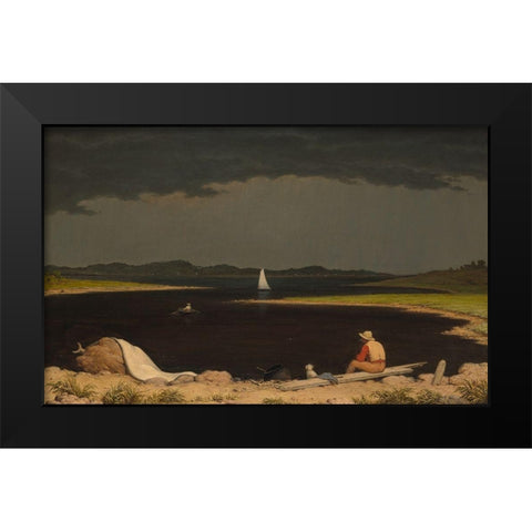 Approaching Thunder Storm 1859 Black Modern Wood Framed Art Print by Heade, Martin Johnson
