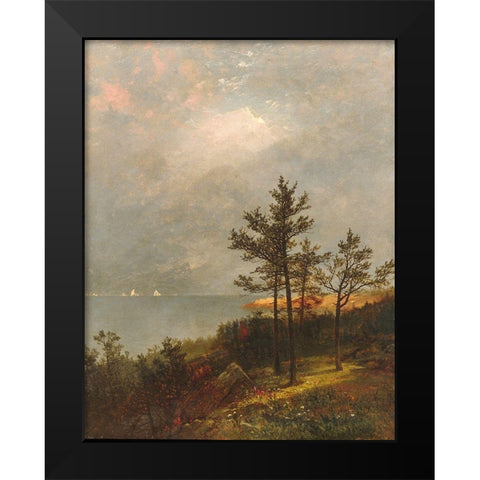 Gathering Storm on Long Island Sound 1872 Black Modern Wood Framed Art Print by Kensett, John Frederick