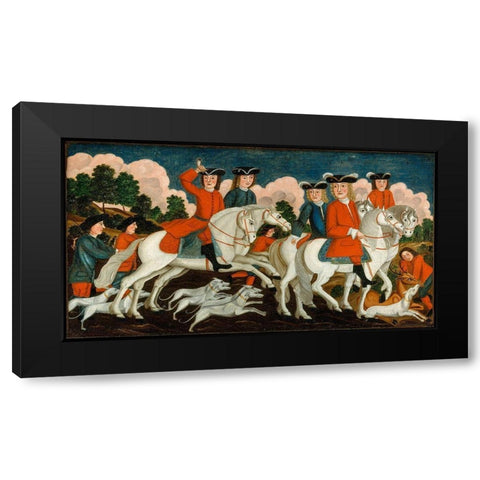 The Hunting Partyâ€”New Jersey Black Modern Wood Framed Art Print by American 1750