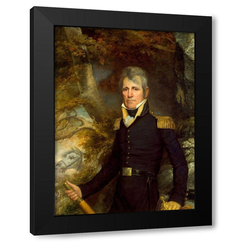 General Andrew Jackson 1819 Black Modern Wood Framed Art Print with Double Matting by Jarvis, John Wesley