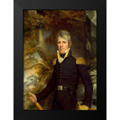 General Andrew Jackson 1819 Black Modern Wood Framed Art Print by Jarvis, John Wesley