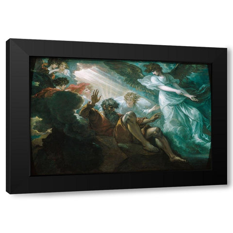 Moses Shown the Promised Land 1801 Black Modern Wood Framed Art Print by West, BenjaminÂ 