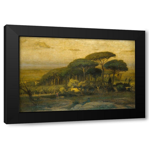 Pine Grove of the Barberini Villa 1876 Black Modern Wood Framed Art Print with Double Matting by Inness, GeorgeÂ 