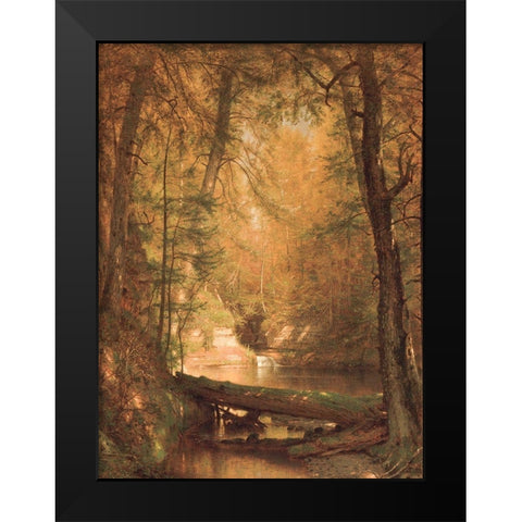 The Trout Pool 1870 Black Modern Wood Framed Art Print by Whittredge, Worthington