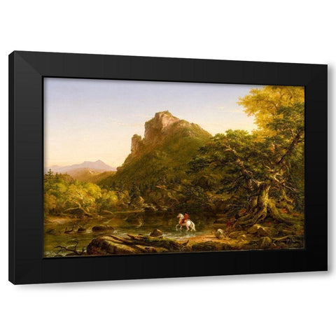 The Mountain Ford 1846 Black Modern Wood Framed Art Print by Cole, Thomas