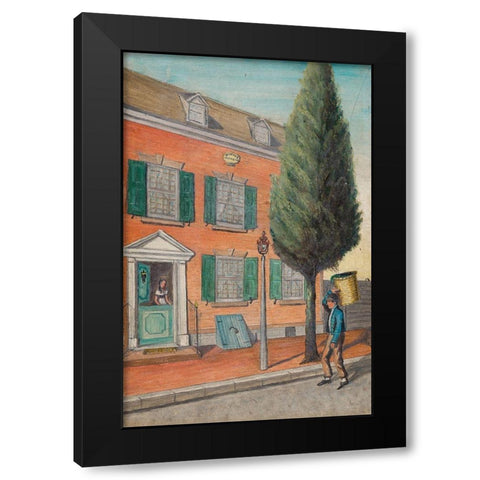 Tea Rusk and Brick House 1870 Black Modern Wood Framed Art Print by Chappel, William P.