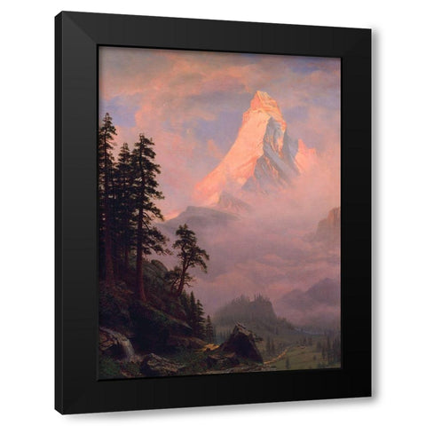 Sunrise on the Matterhorn  1875 Black Modern Wood Framed Art Print with Double Matting by Bierstadt, Albert