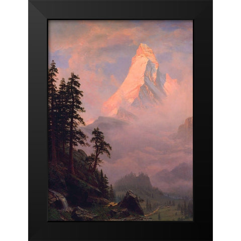 Sunrise on the Matterhorn  1875 Black Modern Wood Framed Art Print by Bierstadt, Albert