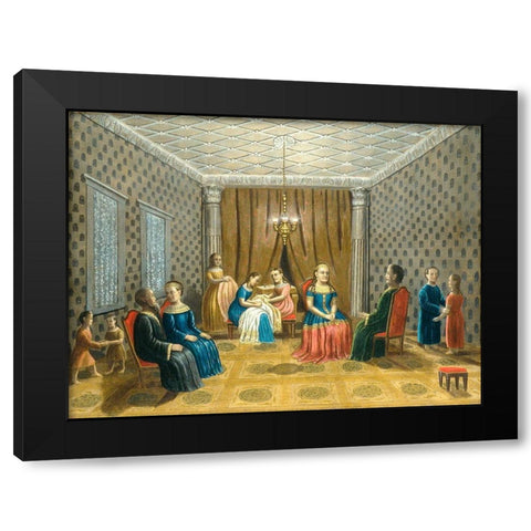 Egyptian Scene (possibly Moses and Zipporah) Black Modern Wood Framed Art Print by Field, Erastus Salisbury