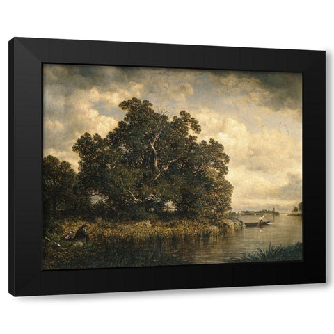 Bayside, New Rochelle, New York 1886 Black Modern Wood Framed Art Print with Double Matting by Johnson, David
