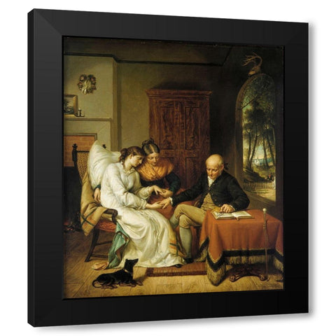 The Pride of the Village Black Modern Wood Framed Art Print by Gray, Henry Peters