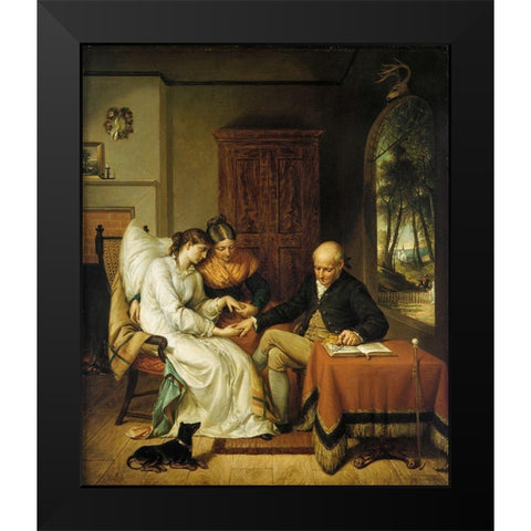 The Pride of the Village Black Modern Wood Framed Art Print by Gray, Henry Peters