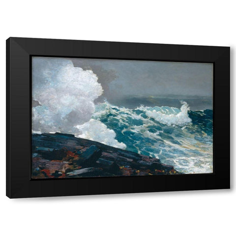 Northeaster Black Modern Wood Framed Art Print with Double Matting by Homer, Winslow