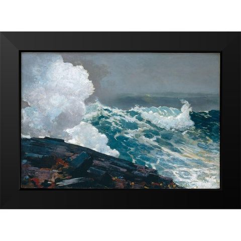 Northeaster Black Modern Wood Framed Art Print by Homer, Winslow
