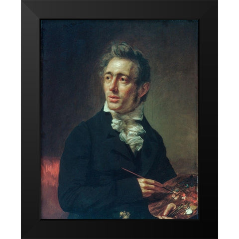 Self-portrait Black Modern Wood Framed Art Print by Waldo, Samuel Lovett