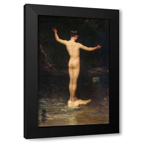 The Bathers 1877 Black Modern Wood Framed Art Print by Hunt, William Morris